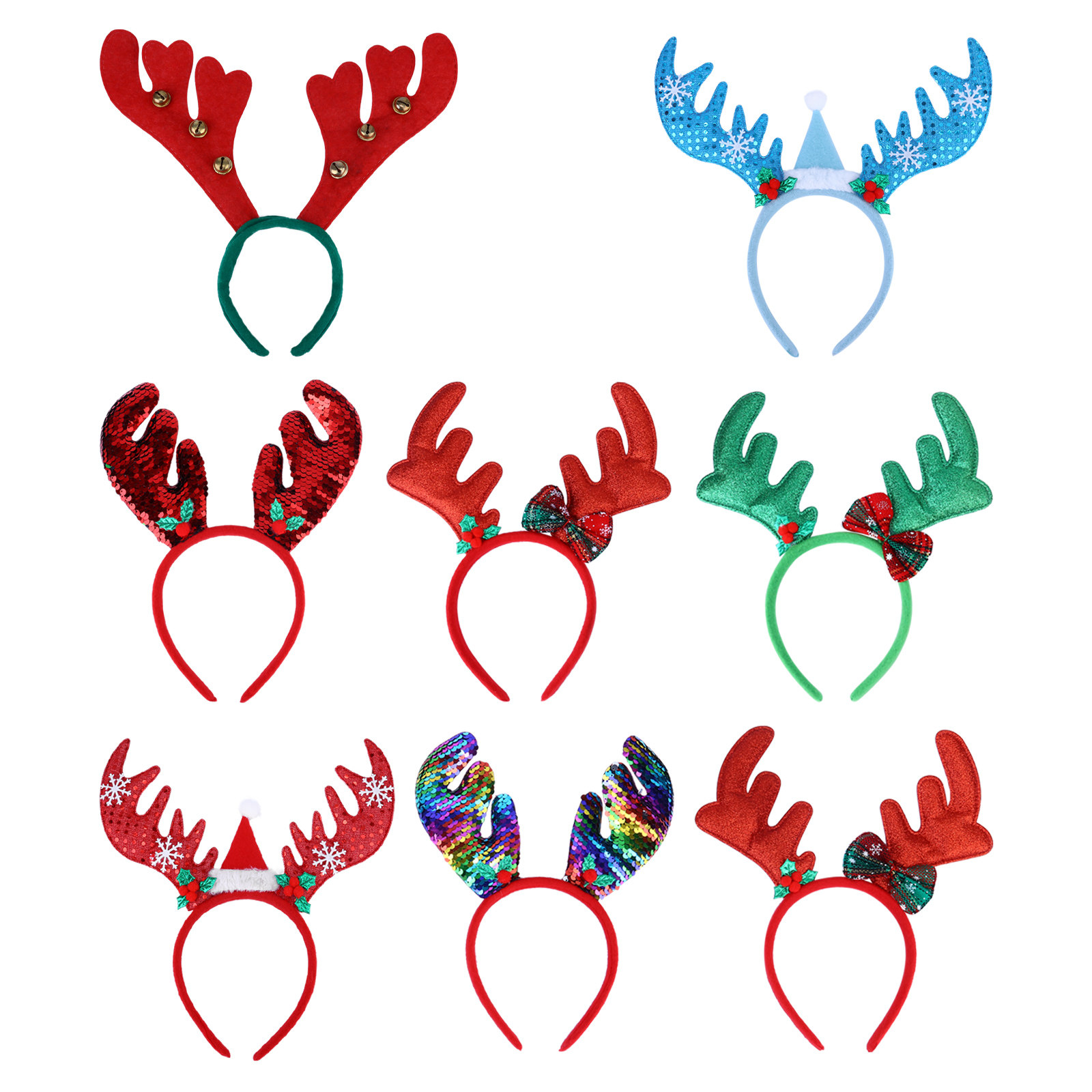 Reindeer Antlers Headband - 8 шт. Розовые ободки с оленьими