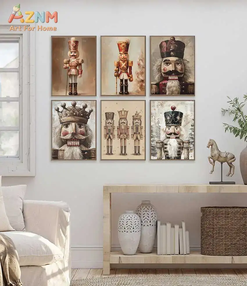 Nutcracker Figurine - Винтажный постер AZNM «Щелкунчик» на холсте,