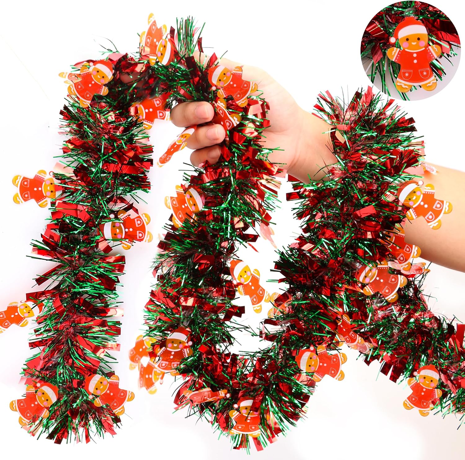Tinsel Garland Decoration - Рождественская гирлянда для украшения: красная и