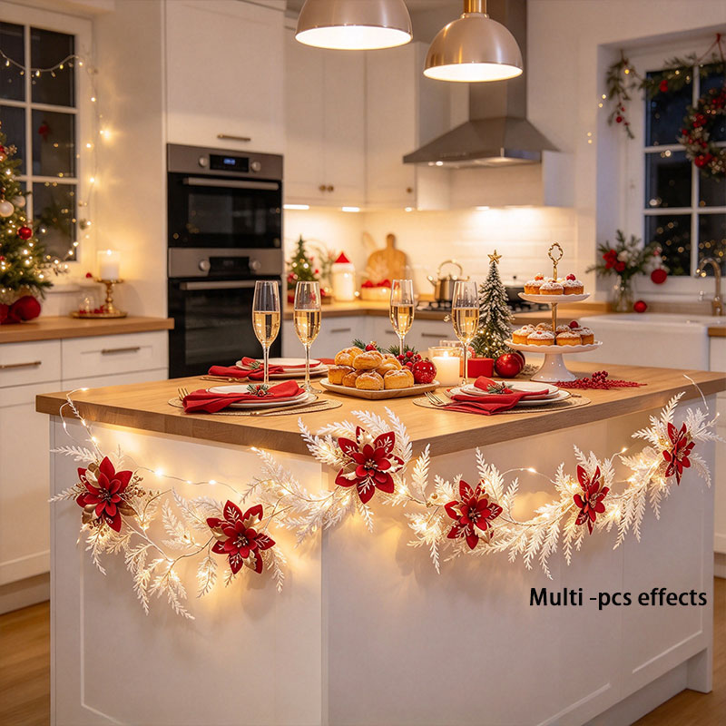 Led Fairy String Lights - Белая рождественская гирлянда с красными и